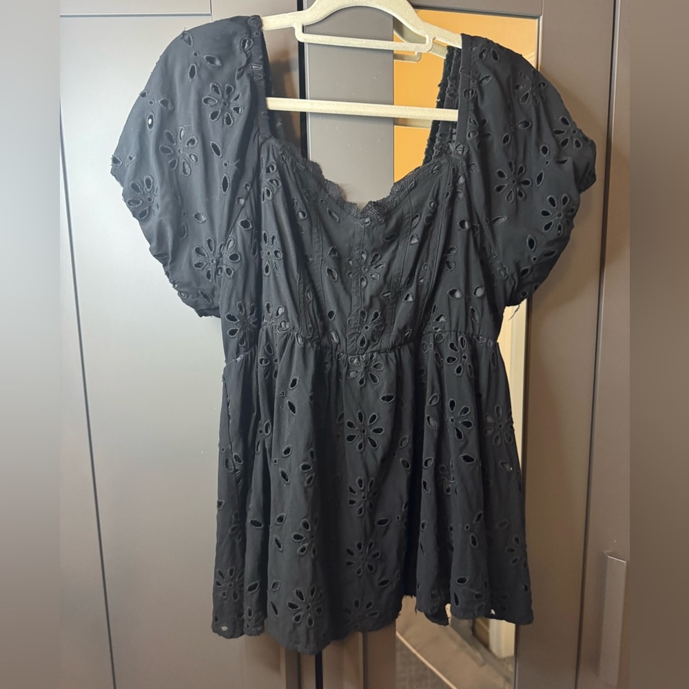 Torrid plus Size Black Eyelet Top